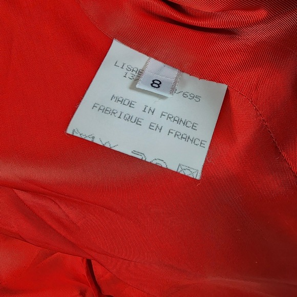 Vtg Bernard Zins Paris Women's Sz 8 Red Cashmere Wool Blazer Jacket Old Money - Picture 11 of 16